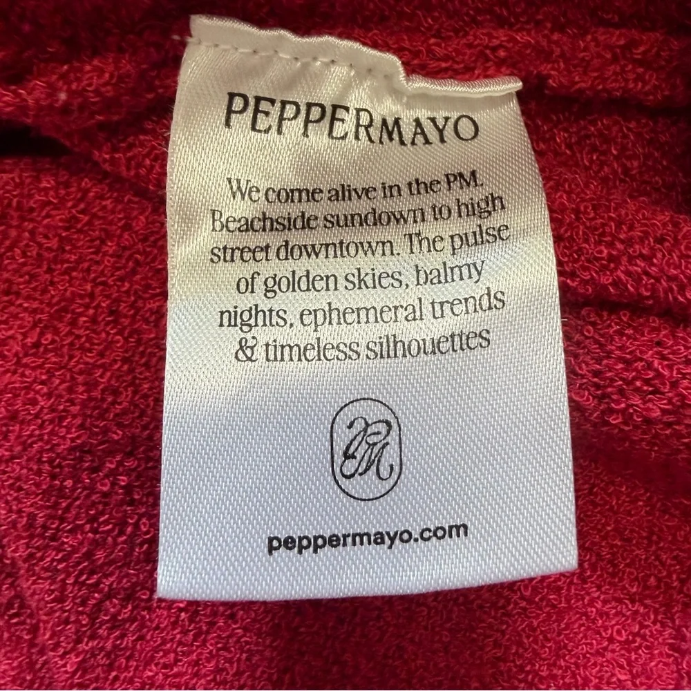 PEPPERMAYO Hidden Hills Knit Rose Strapless Tube Top Maroon Stretch Casual M/L - Picture 7 of 12